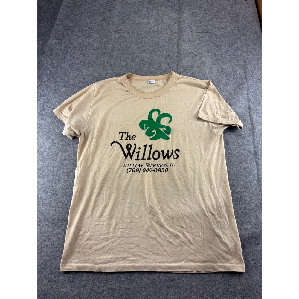 Vintage All Texas Ts The Willows Willow Springs IL T-Shirt Tan 2X Single Stitch
